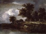 Wooded river bank Jacob van Ruisdael